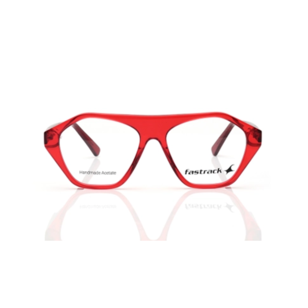 1 Red Geometric Eyeglasses for Men and Women